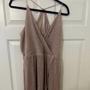 EXPRESS Dusty Pink Sparkle Plisse Mini Dress size L